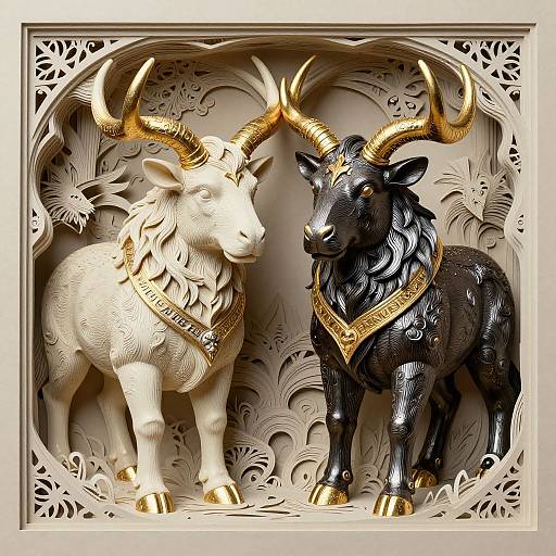 Ivory and Ebony Gothic Kalonian Sculpture