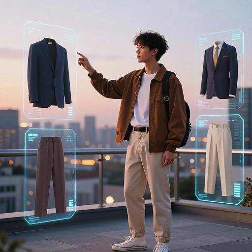 Stylish Youth with AI Wardrobe