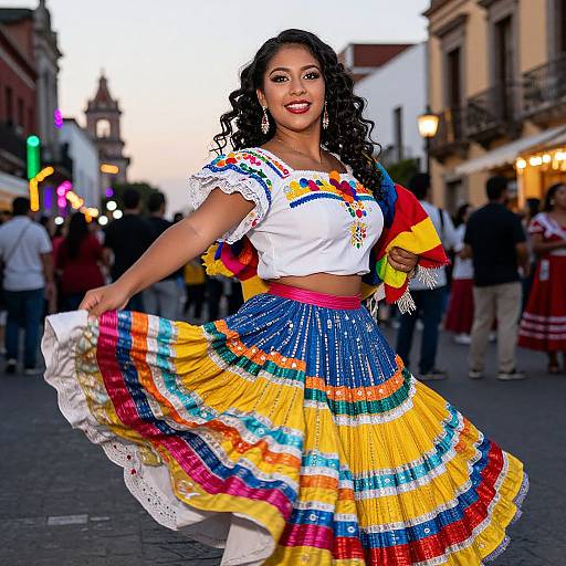 Vibrant Latin Dance Costume Woman