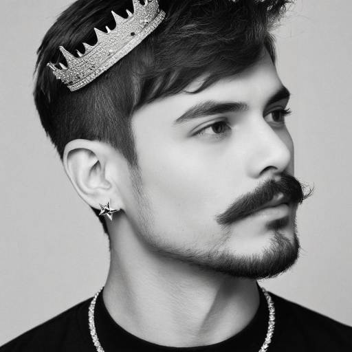 Monochrome Portrait of a Crowned Boy