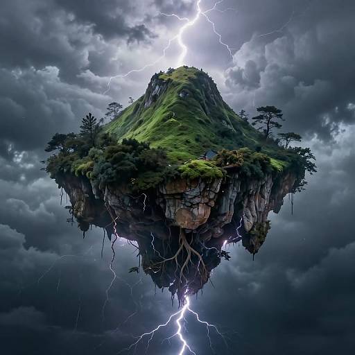 Floating Island of Lightning and Reflection
