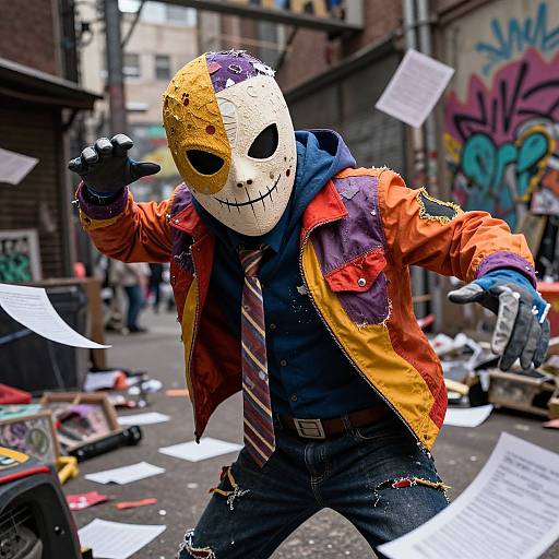 Mayhem Guy in Chaotic Urban Scene