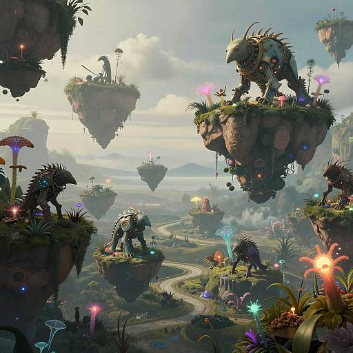 Surreal Floating Islands Digital Art