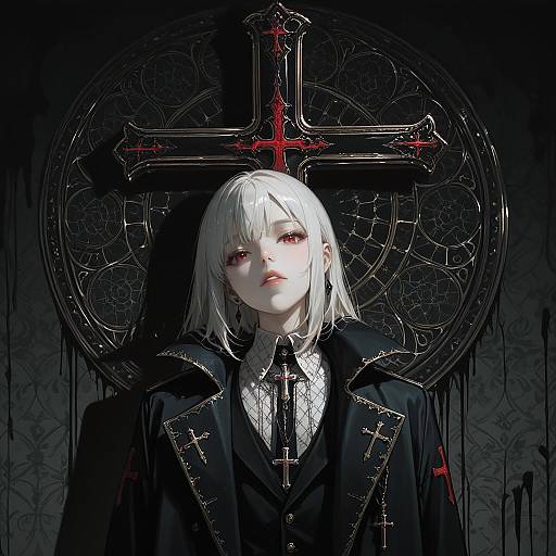 Pale Vampire in Dark Reflective Water