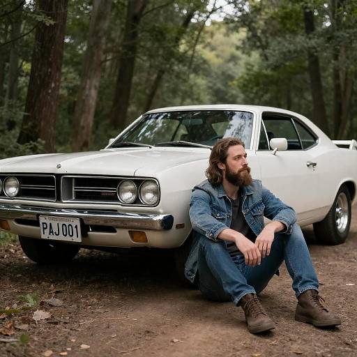 Bearded Man with Road Runner in Forest