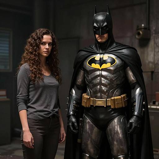 Batman in Grungy Industrial Setting