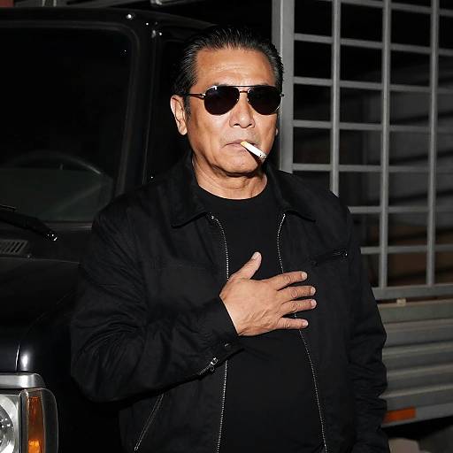 Mysterious Man by a Black Truck