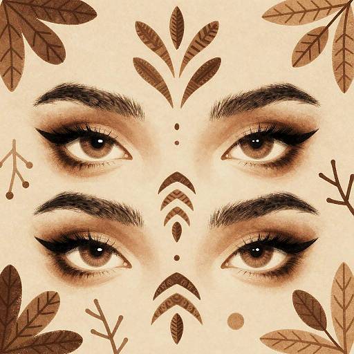 Stylized Hunter's Eyes with Tribal Motifs