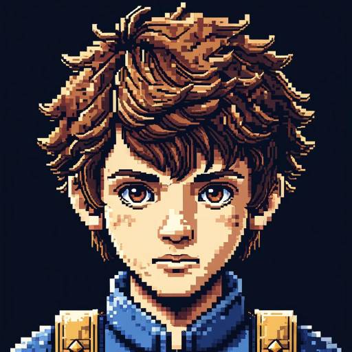 Pixel Art Portrait of Young Man