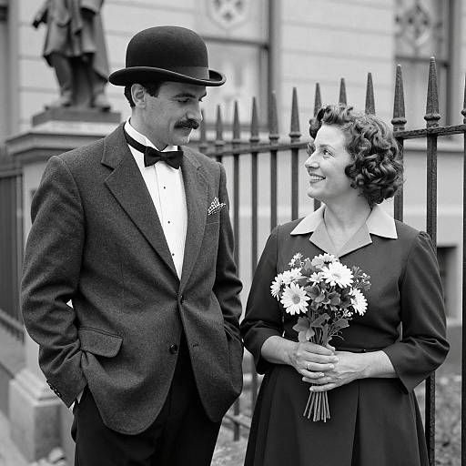 Elegant Couple in Vintage Black and White