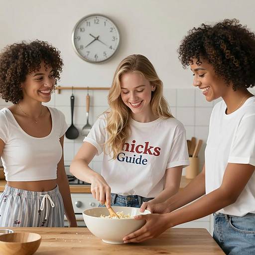 Women Cooking Together in Kitchen