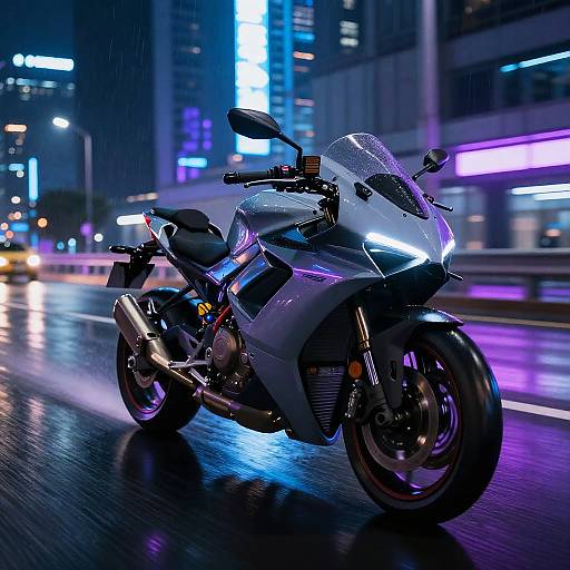 Futuristic Neon Cyberpunk Motorcycle