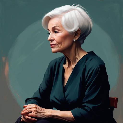 Graceful Elderly Woman in Minimalist Art Graceful Elderly Woman in Minimalist Art