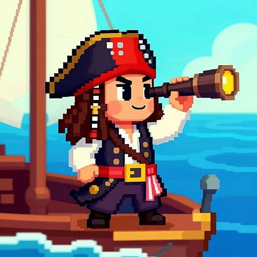 Pixel Art Toddler Privateer Hero