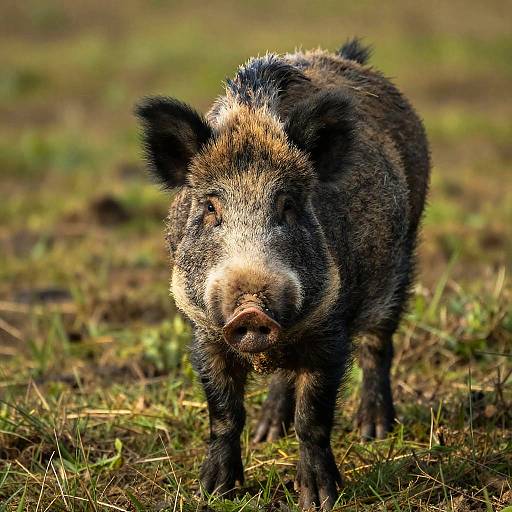 Realistic Boar in Morning Nature