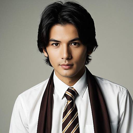 Young man in white shirt with undone necktie