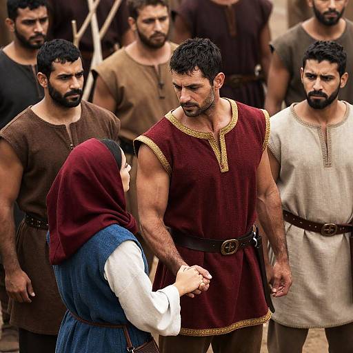 Medieval Group Holding Hands