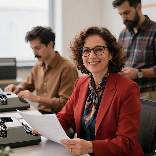 Office Scene with Three Professionals