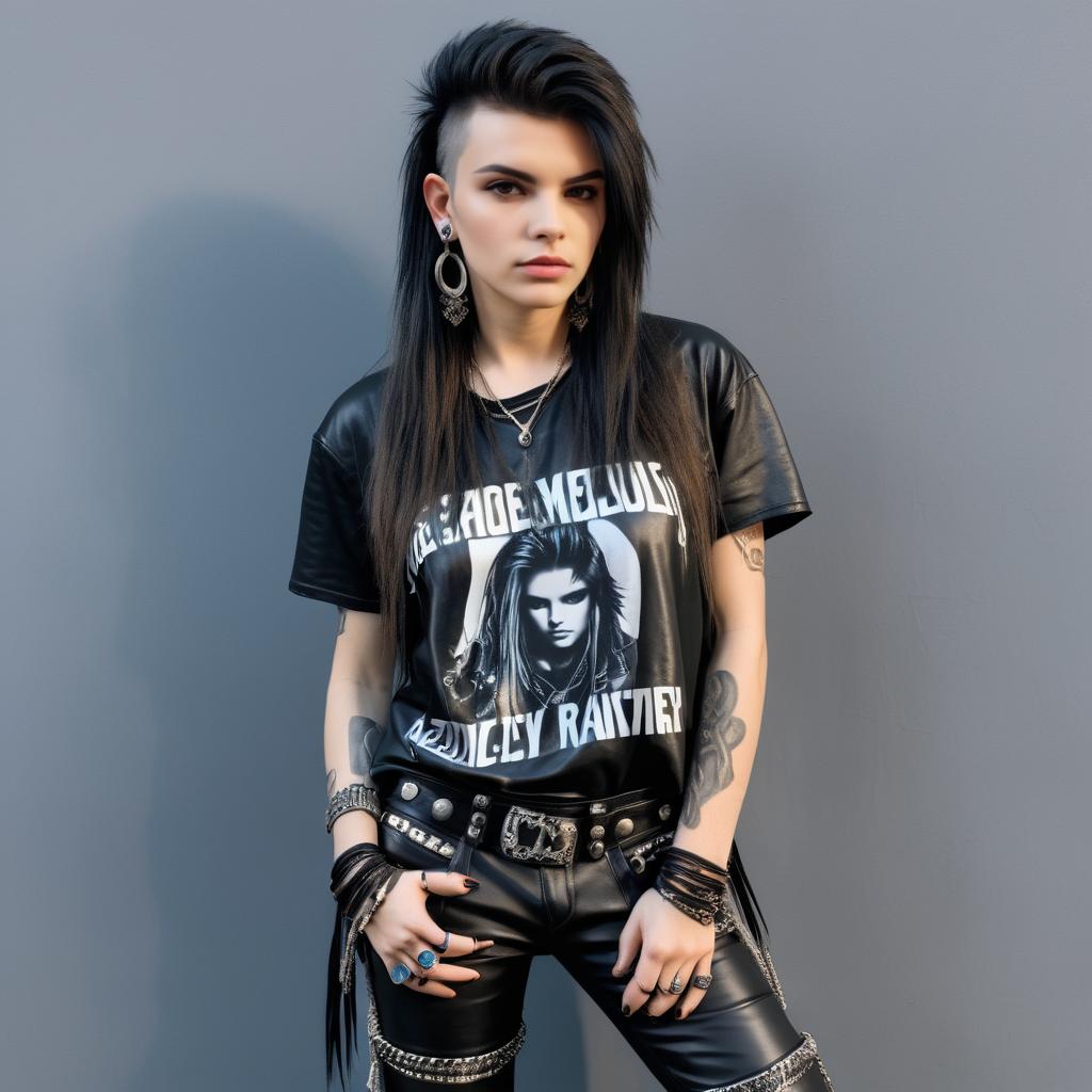 Edgy Metalhead Portrait with Attitude