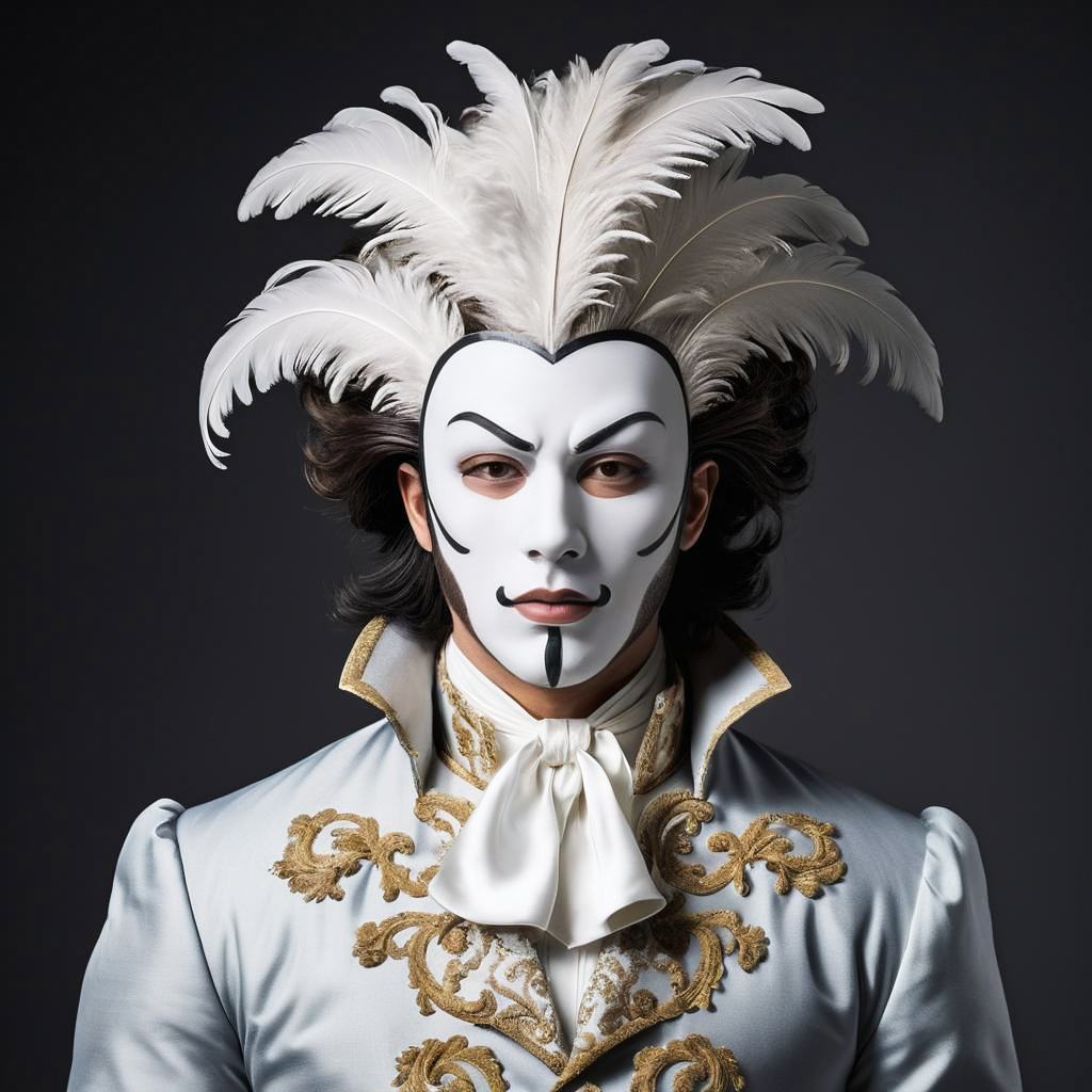 Intriguing Masked Gentleman in Baroque Costume