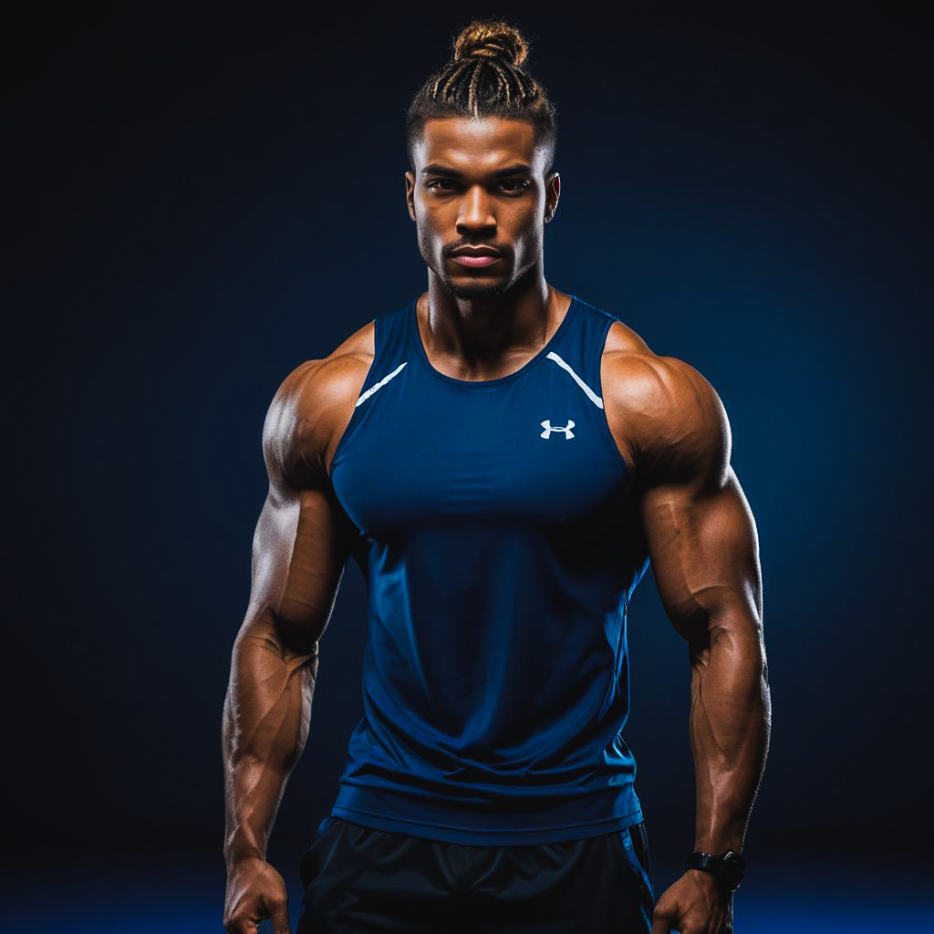 Determined Athlete in Modern Studio Shoot