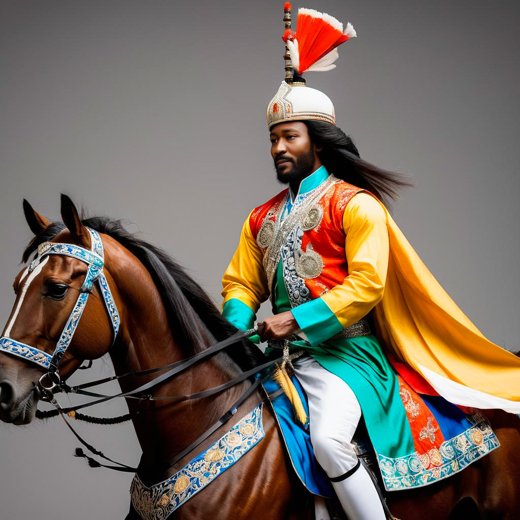 Joyful Cavalry Leader at Nigerian Festival