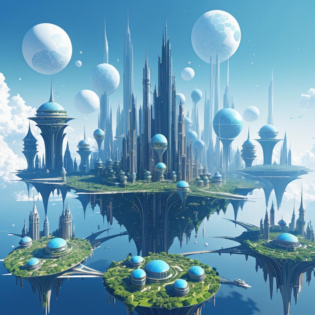 Enormous Floating City in the Sky