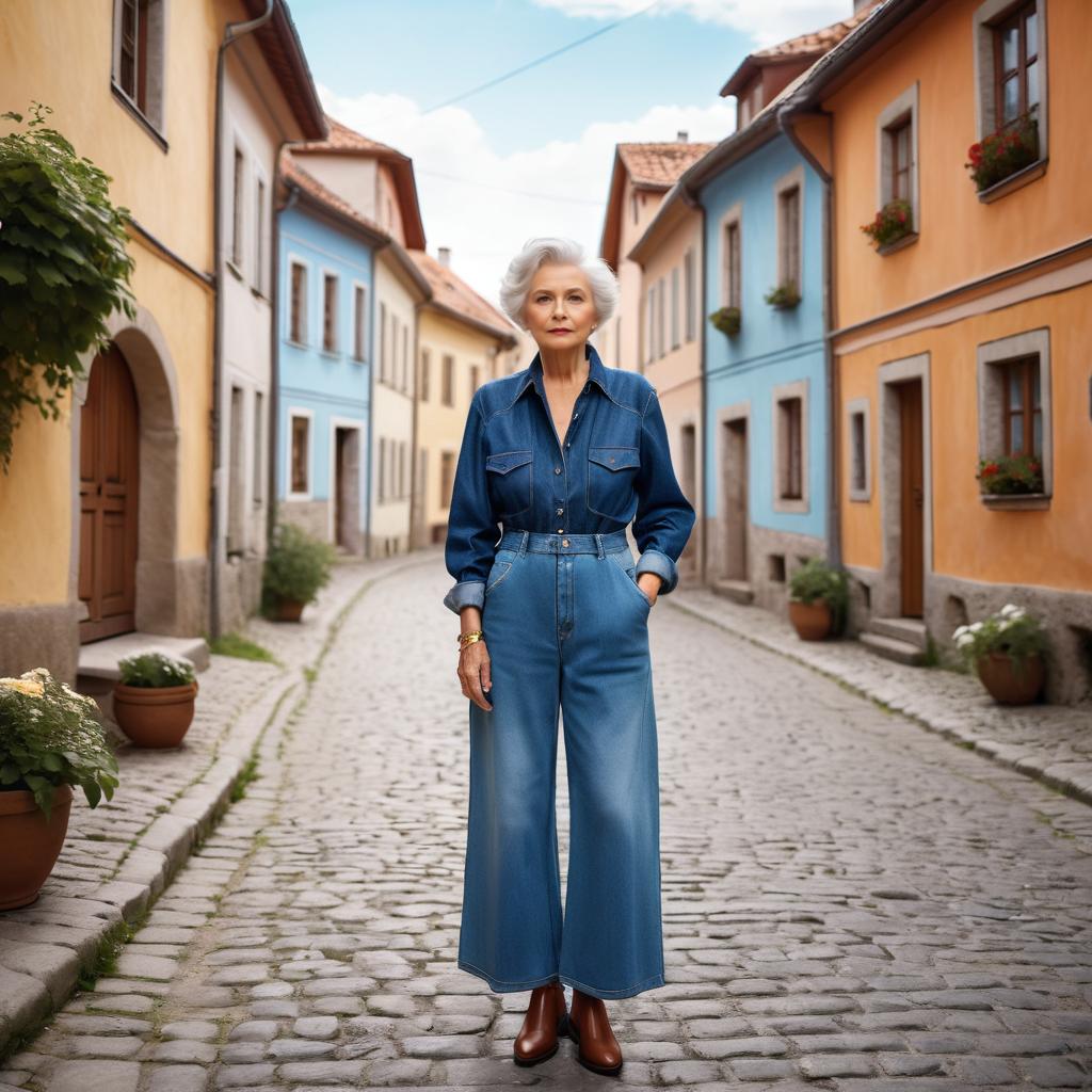 Avant-Garde Portrait of Confident Elderly Woman