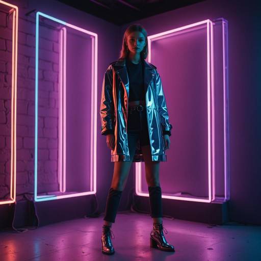 High Fashion Photoshoot in Neon Studio