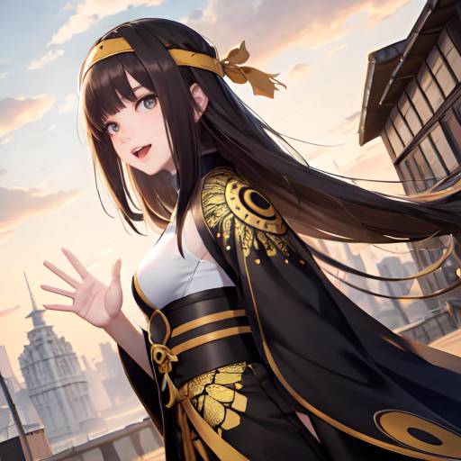 Anime Style Ninja Girl Close-Up