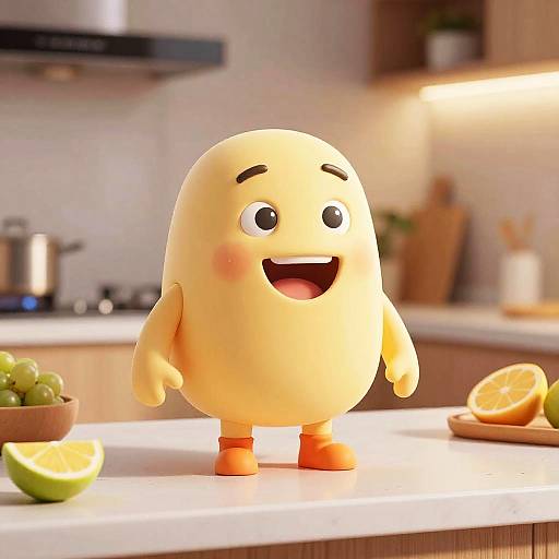 Realistic Anthropomorphic Blender on Countertop