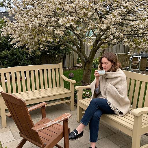 Cozy Cottage Garden Under Maple Tree