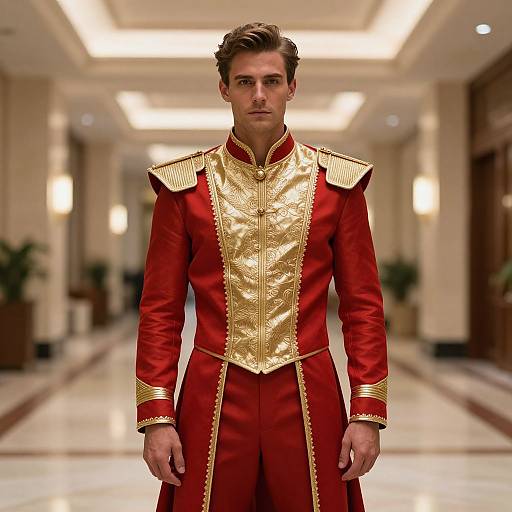 Man in Red and Gold Costume