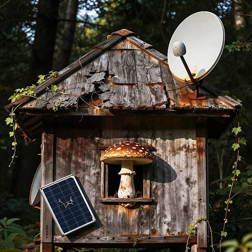 Mushroom House in Dark Forest