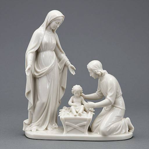 Elegant Porcelain Nativity Scene