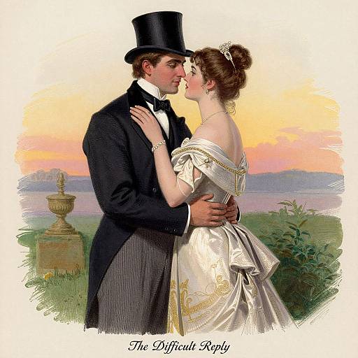 Vintage Romantic Embrace Illustration