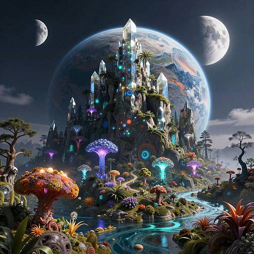 Hyper-Realistic Alien Planet Landscape