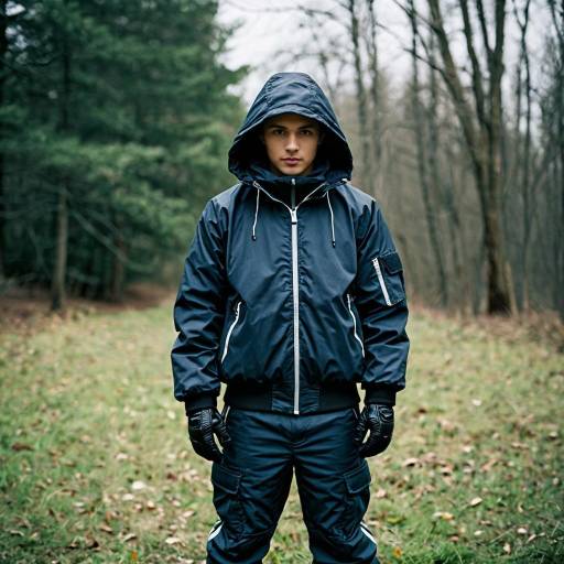 Man in Black Hooded Jacket and Ripstop Pants Outdoors