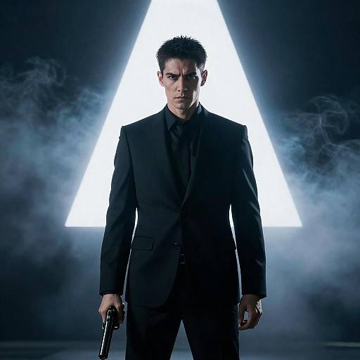 Backlit Agent with Twin Pistols