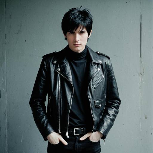 Slender Male in Vintage Leather Jacket