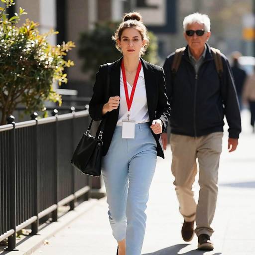 Urban Scene: Dynamic Young Woman Running