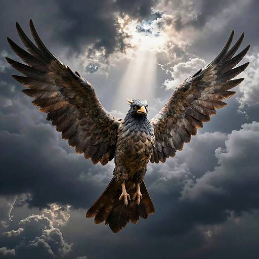 Majestic Half-Bird Half-Human Soaring