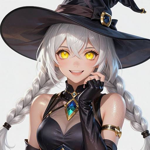 Hilda with Twin Braids and Witch Hat