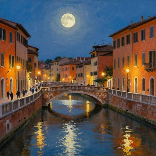 Moonlit Bridges Over Roman Canal