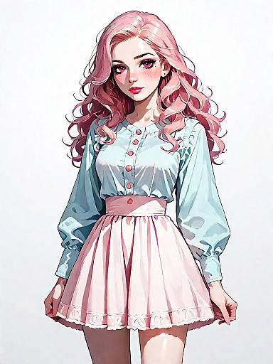 Bohemian Chic Girl in Blush Dress