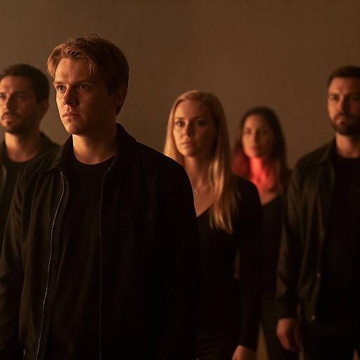 Moody Warm-Lit Portrait of Five People