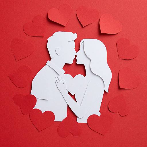 Paper Cut Valentine's Day Kiss