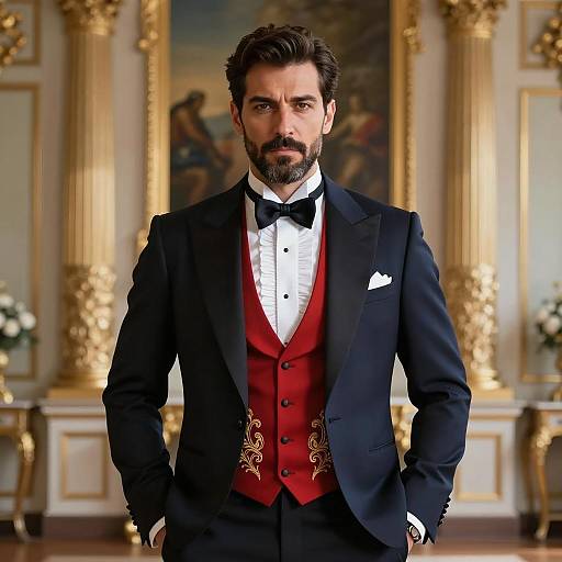 Regal Aristocrat Portrait in Formal Attire