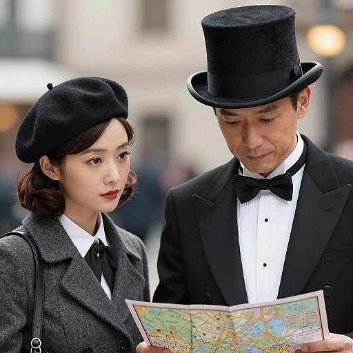 Couple in Outdoor Setting with Map