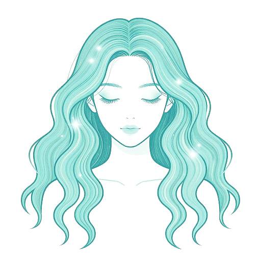 Ethereal Woman with Celestial Hair